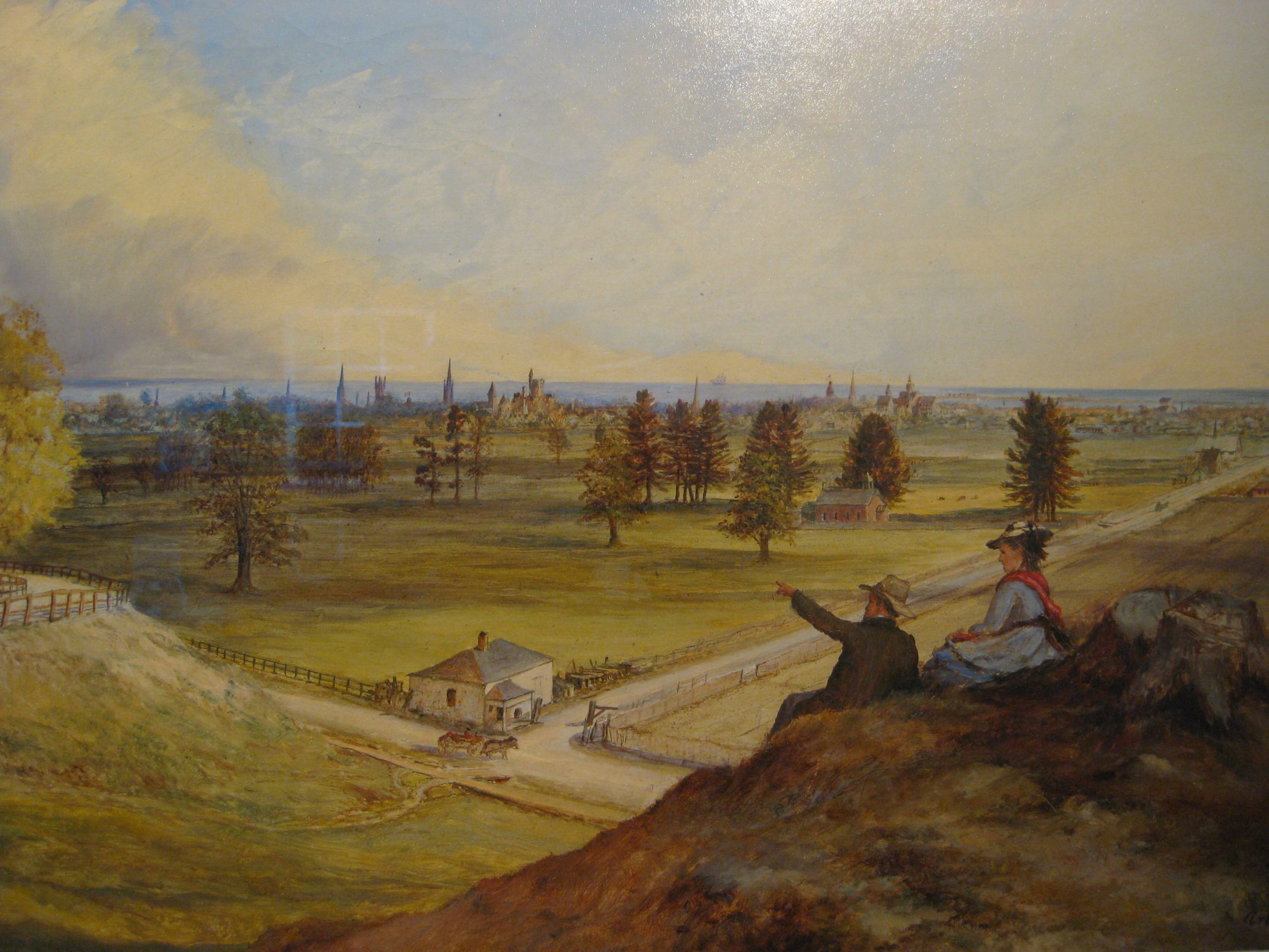 The Howland Plain, an 1875 painting by Arthur Cox showing the tollkeeper's cottage on Davenport Road